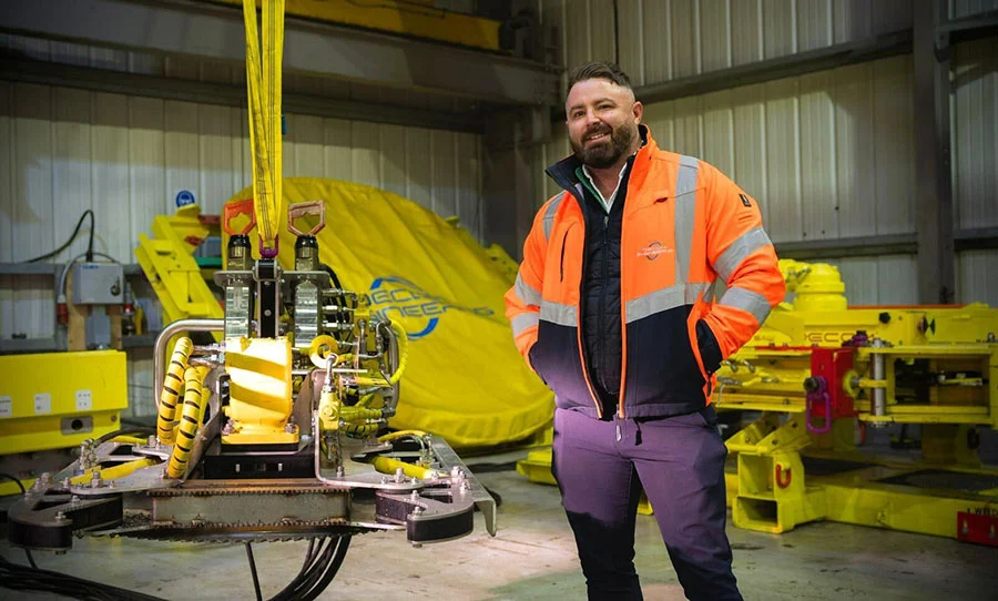 Decom Engineering Managing Director Sean Conway with the latest C1-16UL Chopsaw