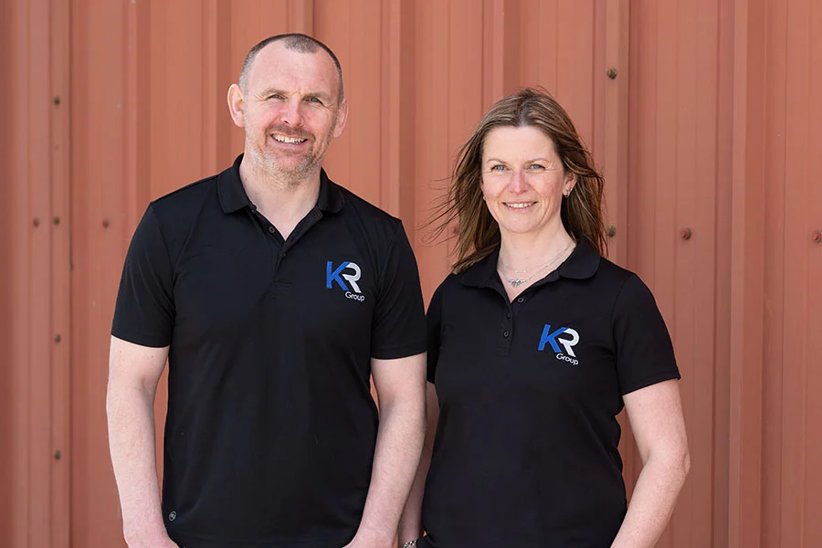L-R: Kenny Robertson, Managing Director at KR Group and Nicola Fraser, Business Director at KR Group