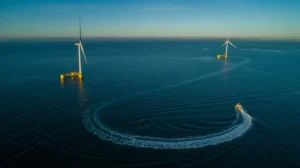 Kincardine offshore windfarm, situated 15km off the coast of Aberdeenshire, Scotland