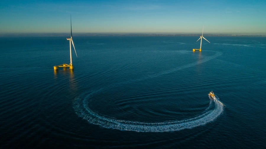 Kincardine offshore windfarm, situated 15km off the coast of Aberdeenshire, Scotland
