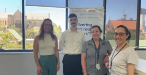 OGVs Emma Davidson (left) alongside ATPI team members Jye, Carmilla, and Mel