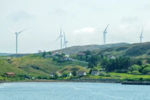 A view of the windfarm from Voe