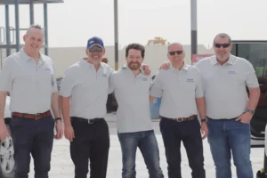(L-R) Jonathan Parkes (Commercial Director), Halle Aslaksen (CEO), Pierre-Marie Hinden (General Manager – UAE), Mark Walker (CFO) and Simon Tyldsley (COO)(2).webp