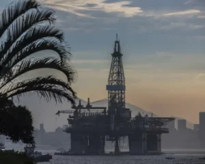 An oil platform in Guanabara Bay, Rio de Janeiro state