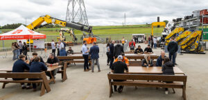 Guests enjoying the Brimmond Open Day. Brimmond’s fleet of stock marine cranes – one of the largest in the UK.