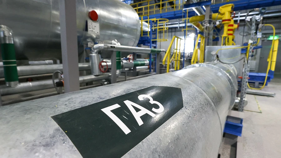 A gas gathering station at Gazprom's oil and gas field.