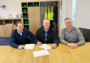 OEG's global commercial director Gavin Collins, VP ACE Rob Goodall, and Maikel Kivits head of Peterson Den Helder operations