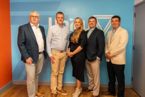 From left Gary Smart, Unity; Thomas Bruce, Unity; Sommer B. Williams, CEO, NNW; Brad Williams, NNW; Tyler Bond, NNW.