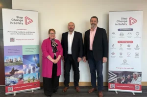 Picture caption – left to right - Laura Forté of bp & Co-Chair of the Step Change in Safety Process Safety Leadership Work Group, Craig Wiggins - CEO Step Change in Safety and Bruce Webb of Scapa Energy & Co-Chair of the Step Change in Safety Process Safety Leadership Work Group