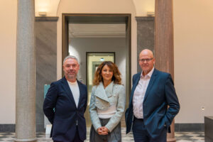 Pictured, from left, are: Elementz CEO Jason Brown, event MC Sepi Golzari-Munro and Global Underwater Hub CEO Neil Gordon.